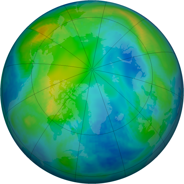 Arctic ozone map for 06 November 2000